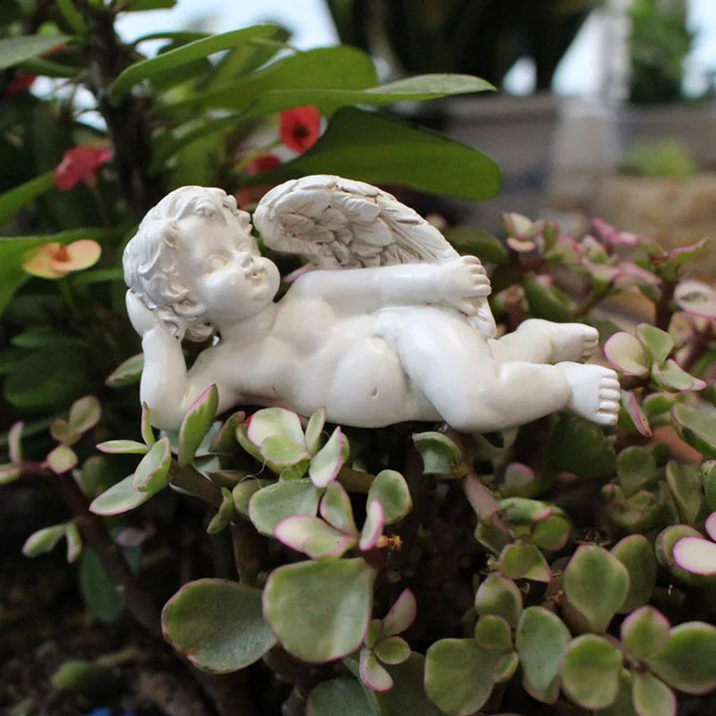 5pcs Miniature Baby Angels Flowerpot Decor Figurines Fairy Garden Bonsai Accessories