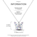 2025 New 925 Sterling Silver Necklace Zircon Heart Butterfly Simple Necklaces For Women Anniversary Birthday Jewelry Gift Female