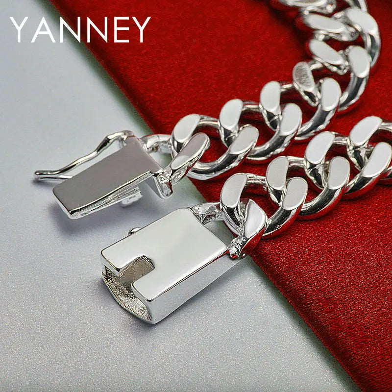 925 Sterling Silver 8-inch Luxury Classic Bracelet Women Wedding Jewellery