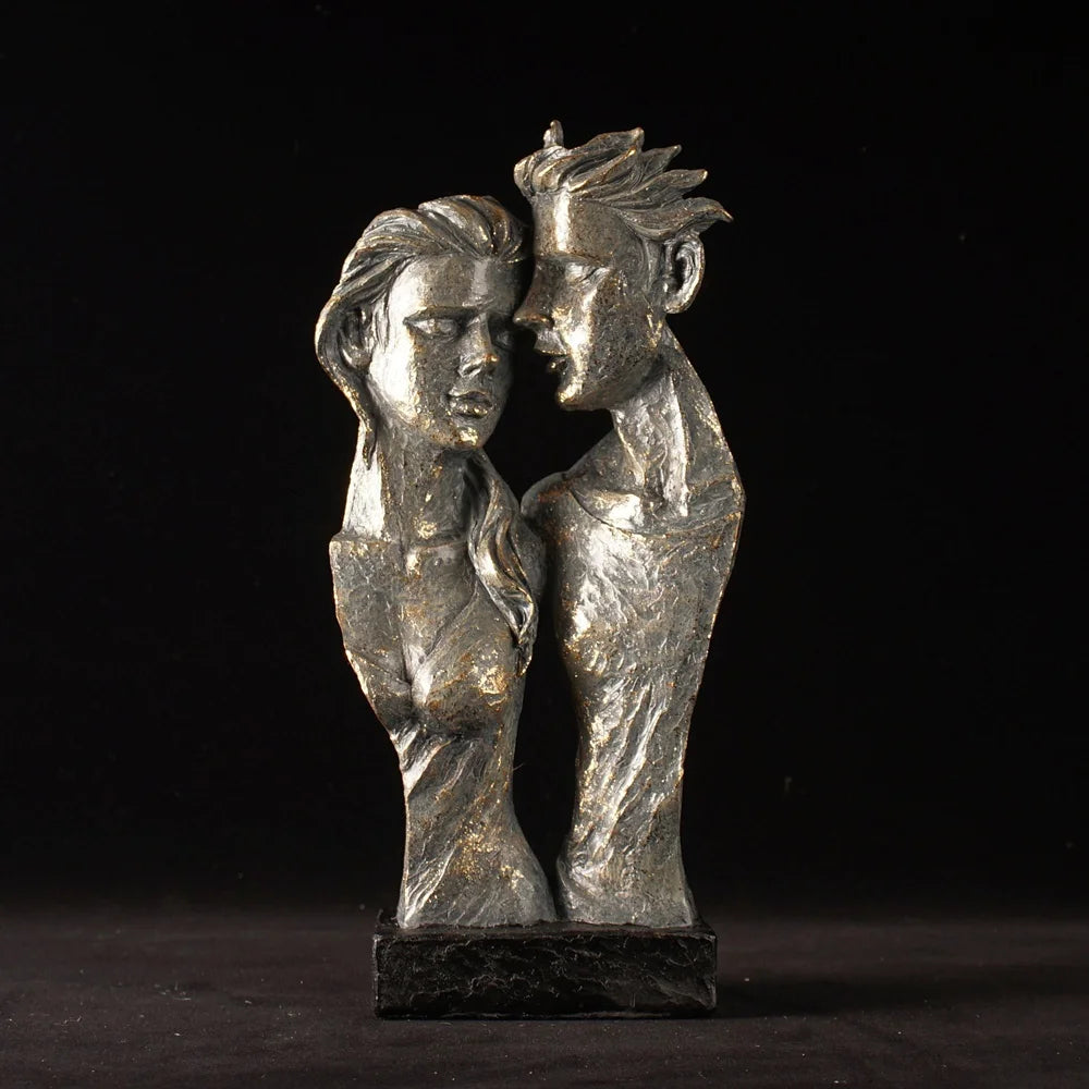 Resin Abstract Couple Sculptures Lovers Statue Home Living Room Tabletop Decoration