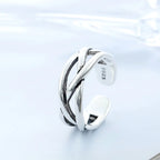 925 Sterling Silver Overlapping Adjustable Open Ring Engagement Jewellery Wholesale Accessory