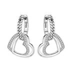 925 Sterling Silver Wings Guardian Love Heart Drop Earrings Trendy Jewellery