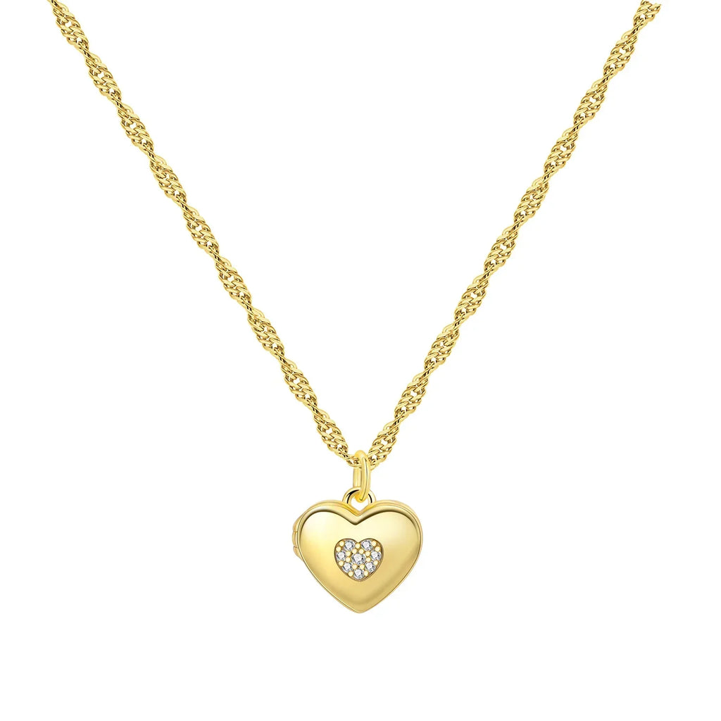 Original 925 Sterling Silver 18K Gold Heart Lock and Key Necklace Y-shaped Chain Necklace For Women Memorial Prayer Jewelry Gift