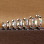 Stainless Steel Colourful Zirconia Huggie Minimal Hoop Earrings