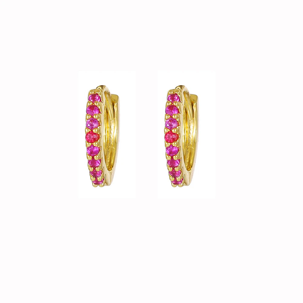 Cubic Zirconia Water Drop Hoop Earring Stainless Steel Geometry