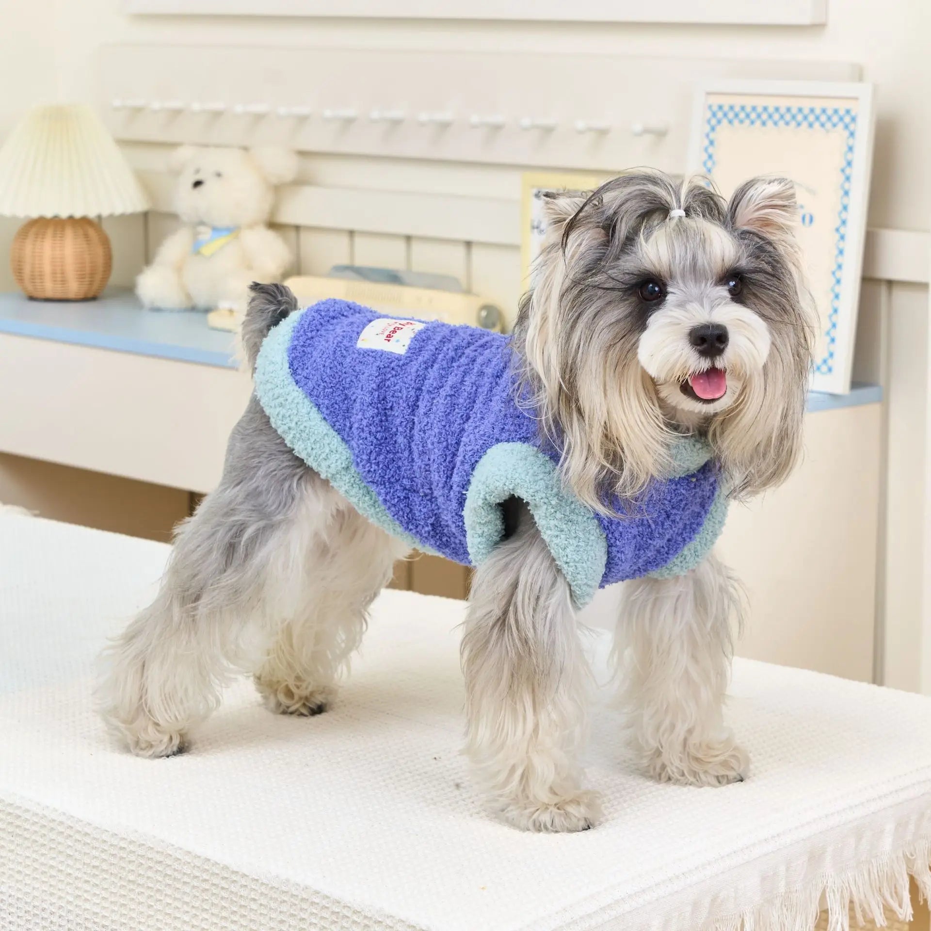 Fleece Puppy clothing for cold weather, Warm  Cat Clothes , Pet plush Sweater for outdoor walking winter coats must-have