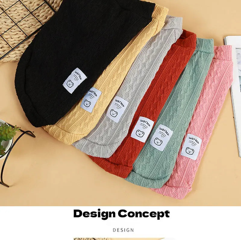 Classic Puppy Dog Knitting Sweater Winter Warm Pet Clothes for Small Dogs Cats Vest Pet Clothing Apparel French Bulldog Costume
