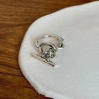 925 Sterling Silver Round Adjustable Ring Engagement Aesthetic Luxury Jewellery