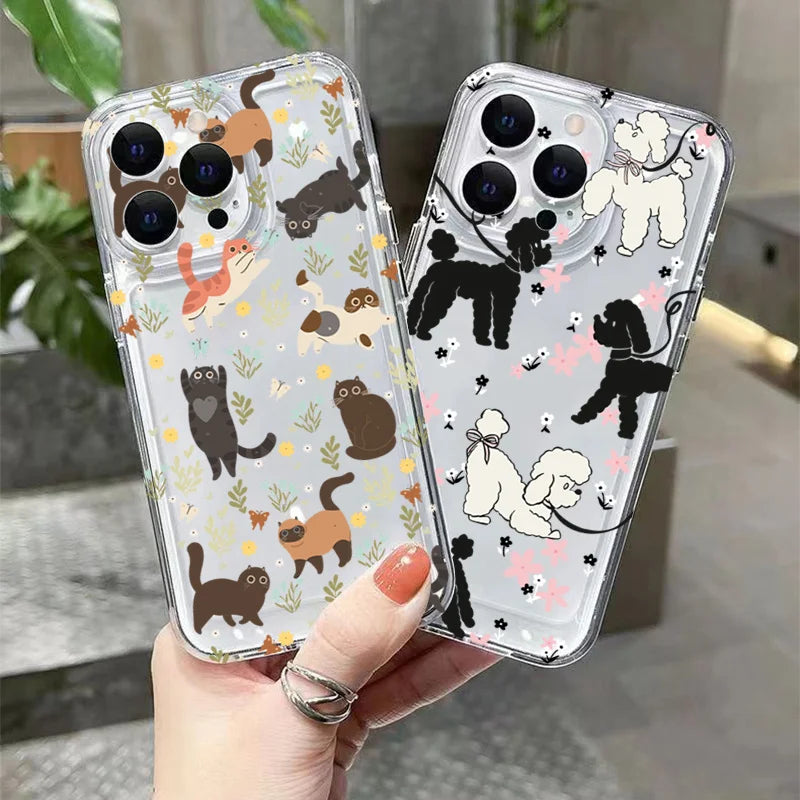 Graffiti Cartoon Dogs Cats Case for Samsung Galaxy A55 A35 A15 S24 S23 Ultra