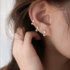 2023 New Gold Colour Pearl Zircon Small Hoop Earrings Korean 6-10mm