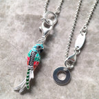 Parrot Paradise Bird Charm Necklace 925 Sterling Silver Bohemia Jewellery