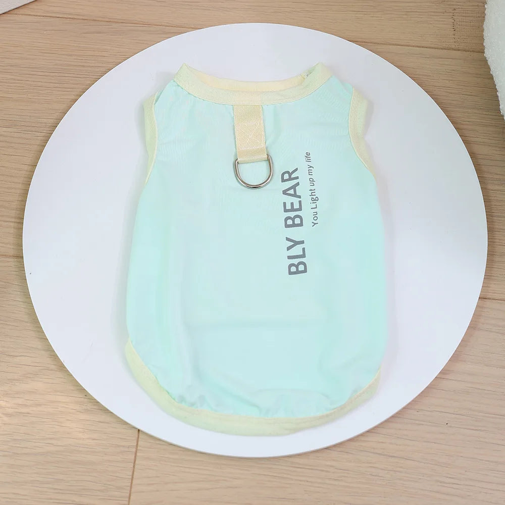 Cooling Dog Cat Vest Summer Breathable Mesh UV Protection Ice Silk Jacket