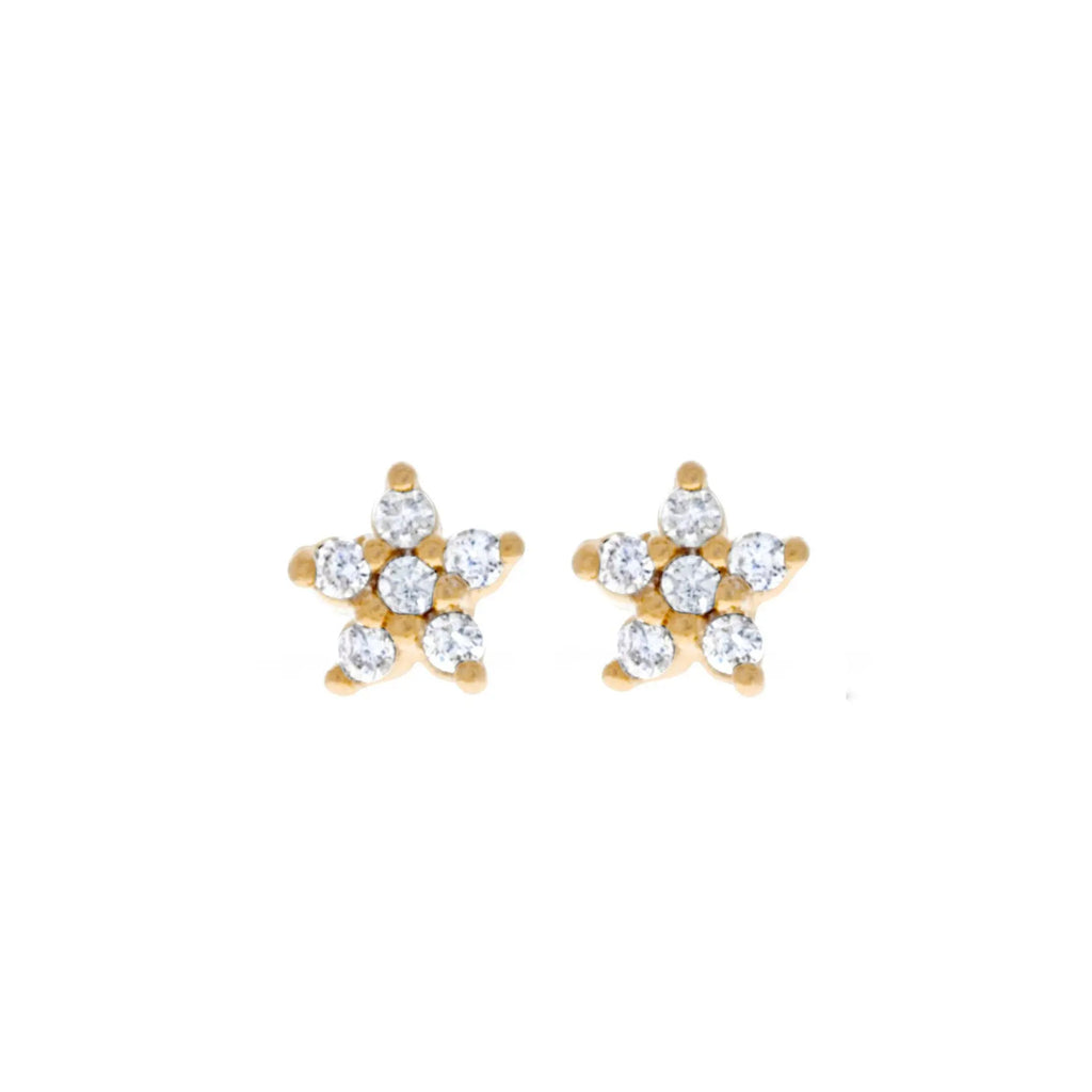 New Stainless Steel Cubic Zirconia Chain Hoop Earring Star Moon