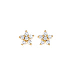 New Stainless Steel Cubic Zirconia Chain Hoop Earring Star Moon