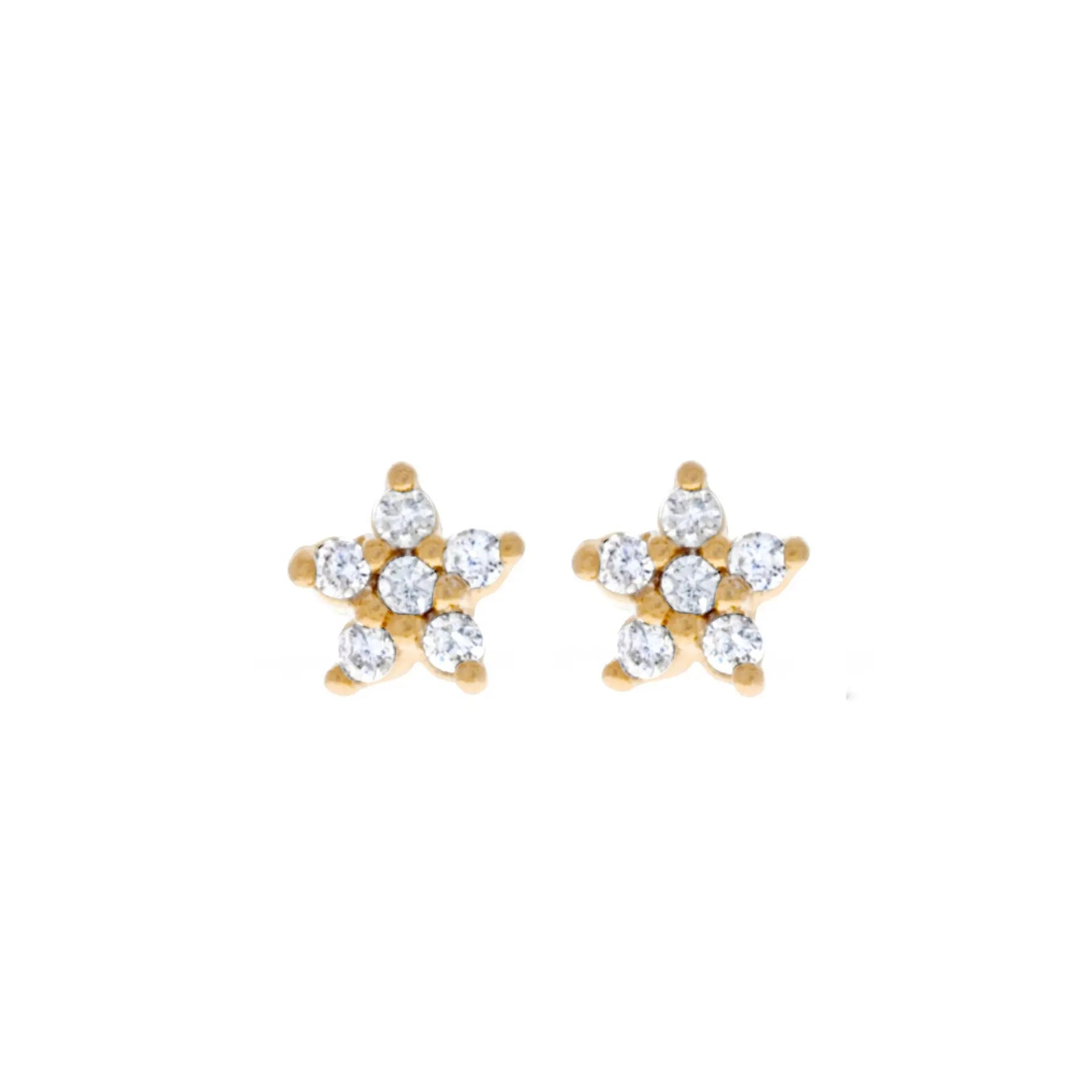 New Stainless Steel Cubic Zirconia Chain Hoop Earring Star Moon
