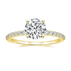 14k Gold Filled 2 Carat 8mm Round Moissanite Solitaire Ring GRA Certified