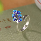 925 Sterling Silver Blue Peacock Wedding Ring Engagement Fine Jewellery Wholesale