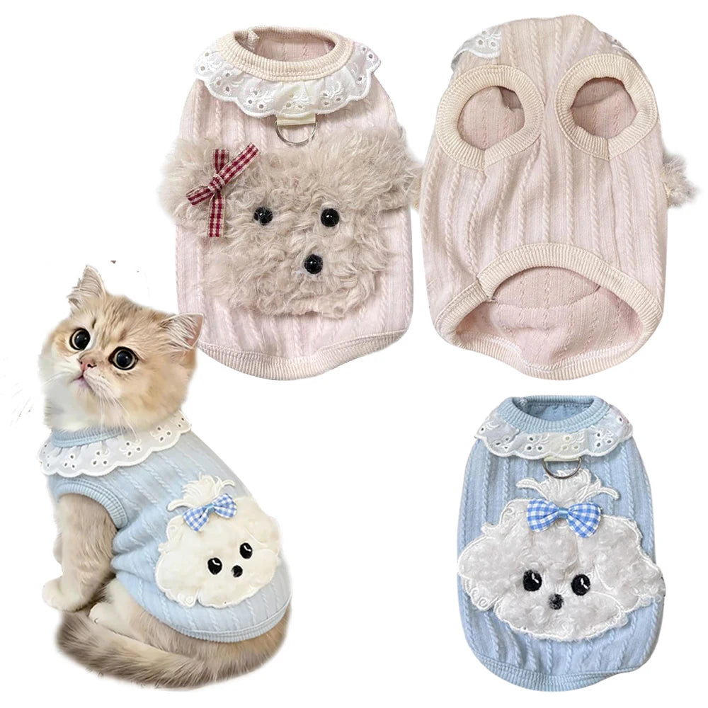 Cotton Dog Cat Vest Breathable Soft Puppy Clothes Chihuahua Small Pet Outfit
