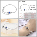 925 Silver 17-20CM Heart Pave Zirconia Original Bracelets Infinity Bracelet Fit DIY Charms Bead Birthday Jewelry Gifts Hot Sale
