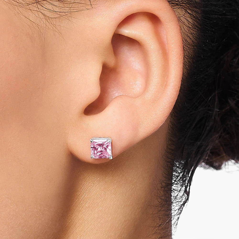 Pink Stone Necklace & Earring Jewellery Set 925 Sterling Silver Romantic Gift