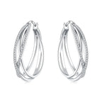 925 Sterling Silver Classic Multi Ring Drop Earrings Elegant Birthday Jewellery