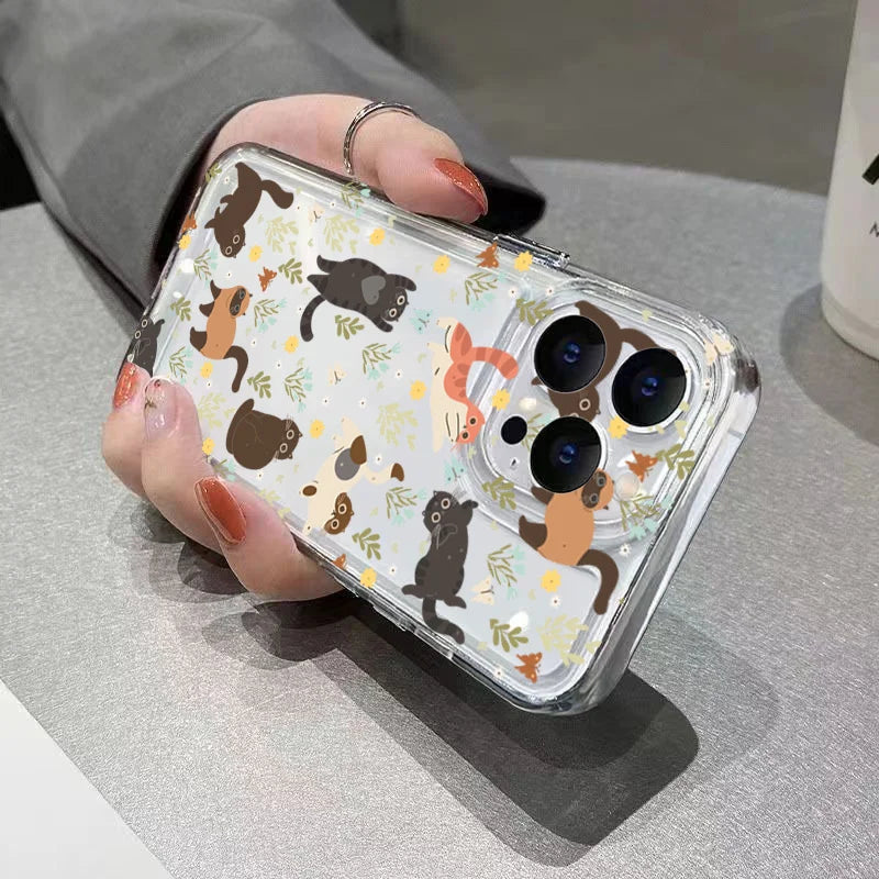 Graffiti Cartoon Dogs Cats Case for Samsung Galaxy A55 A35 A15 S24 S23 Ultra