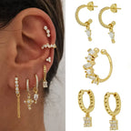 New Stainless Steel Cubic Zirconia Hoop Earrings Small Pendant