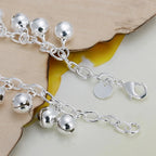 Fashion Charm Chain Bracelet 925 Sterling Silver Women Lady Wedding Jewellery