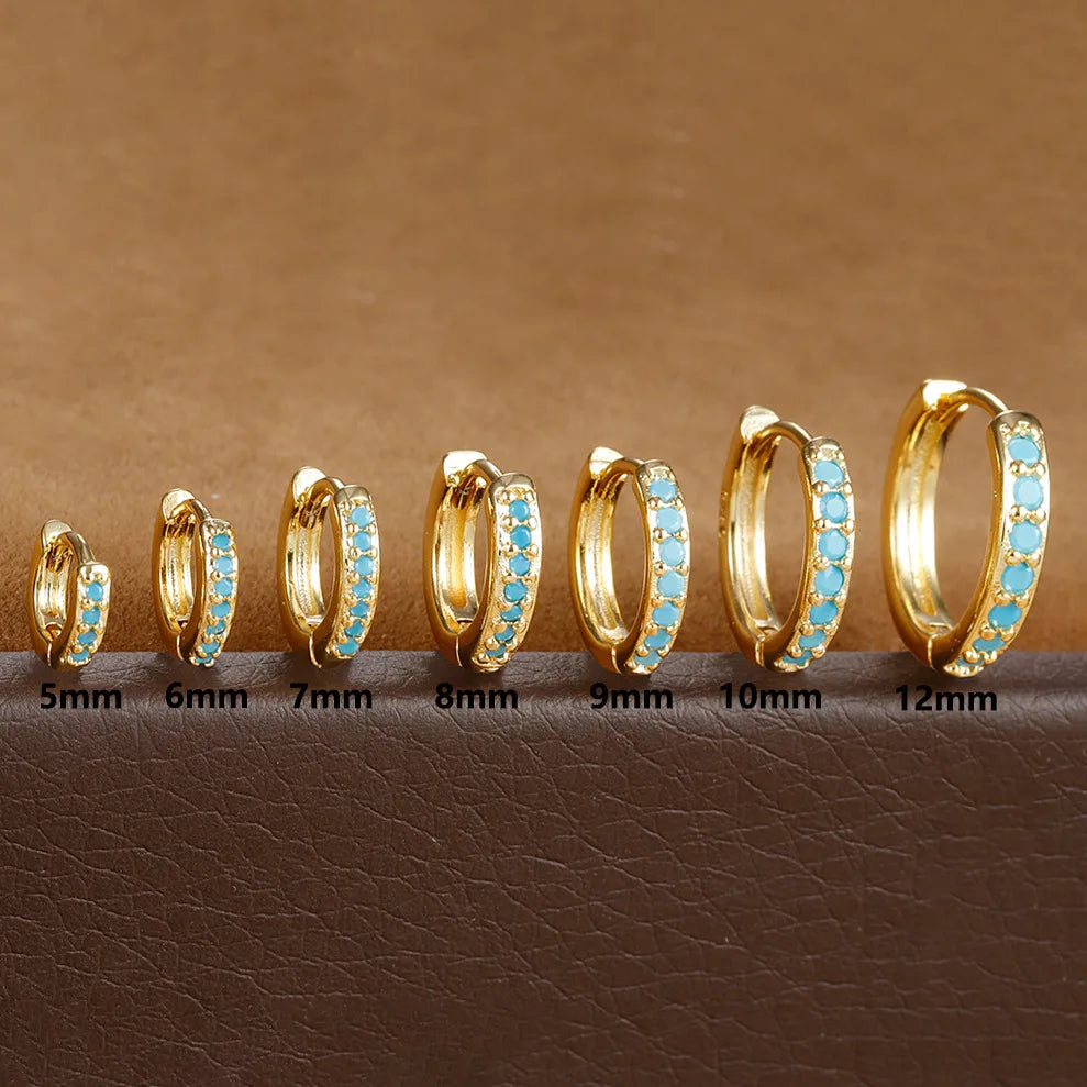 1Pair Stainless Steel Huggie Minimal Hoop Earrings Zirconia Helix Tragus