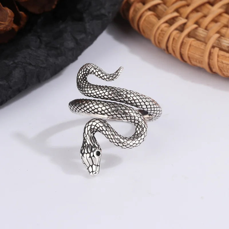 Entanglement Snake Ring 925 Sterling Silver Adjustable Engagement Wedding Luxury