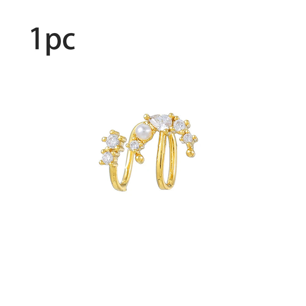 New Stainless Steel Cubic Zirconia Star Moon Dangle Chain Earrings