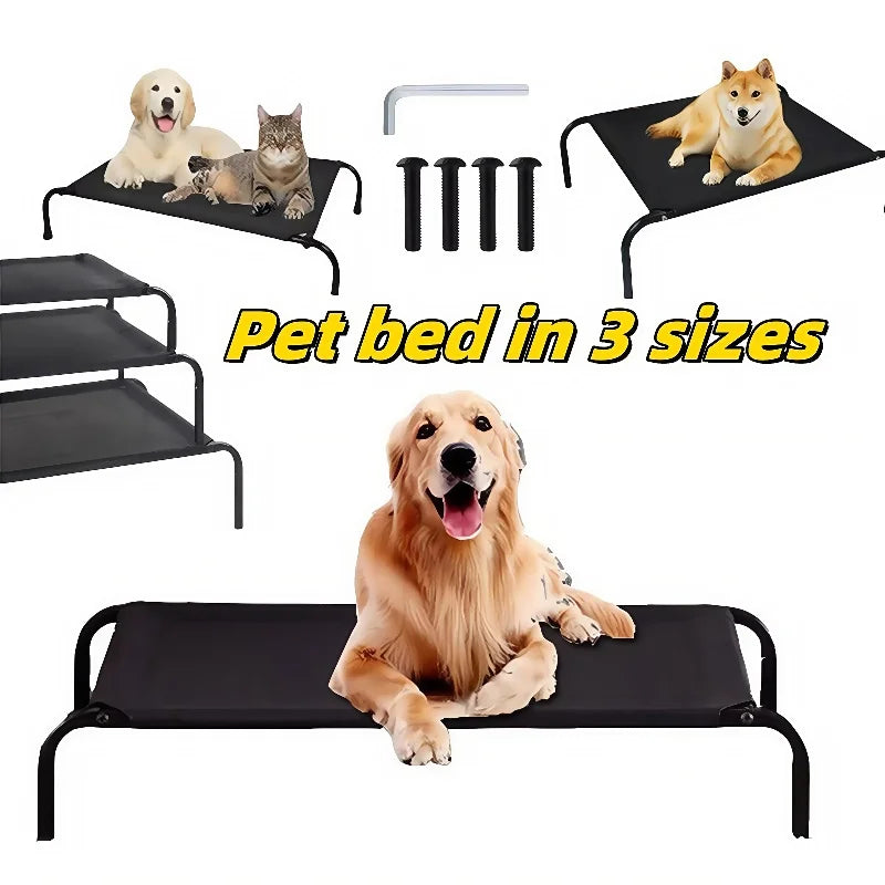 Anti-Slip Pet Hammock Bed Breathable Mesh Raised Dog Cot - Ship from UK