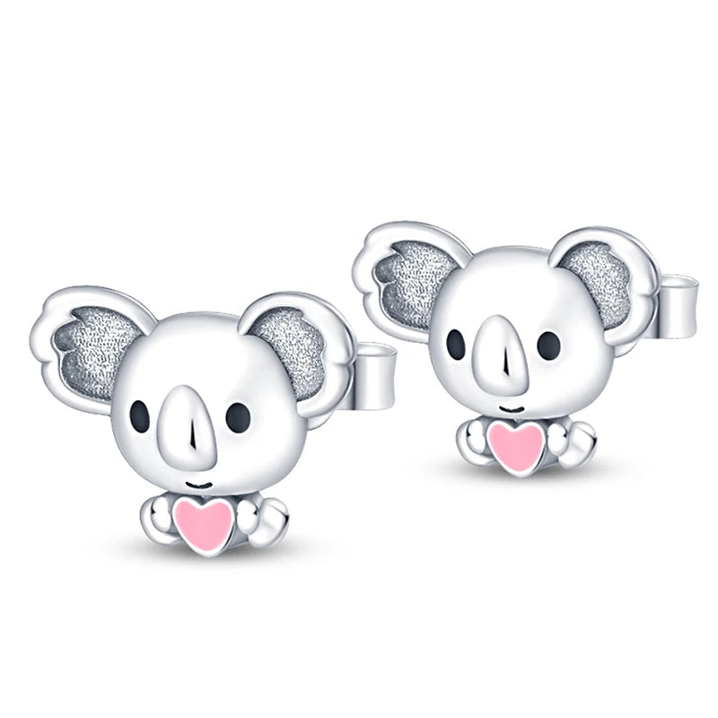 925 Sterling Silver Cats Dogs Animals Hoop Ear Studs Anniversary Gift