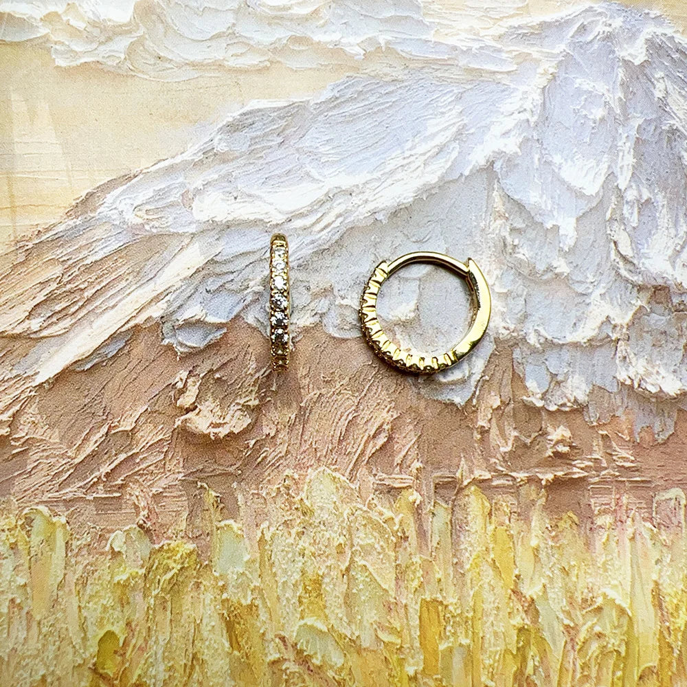 Gold Plated Hinged Hoop Earrings Creole 925 Sterling Silver Trendy
