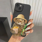 Cute Beer Cat Soft Case for Xiaomi Mi 15 14T 13T Pro Poco F6 F5 X5
