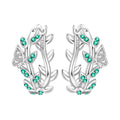 925 Sterling Silver Blue Iris Flower Hoop Earrings Anniversary Jewellery Gift