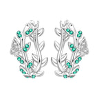 925 Sterling Silver Blue Iris Flower Hoop Earrings Anniversary Jewellery Gift
