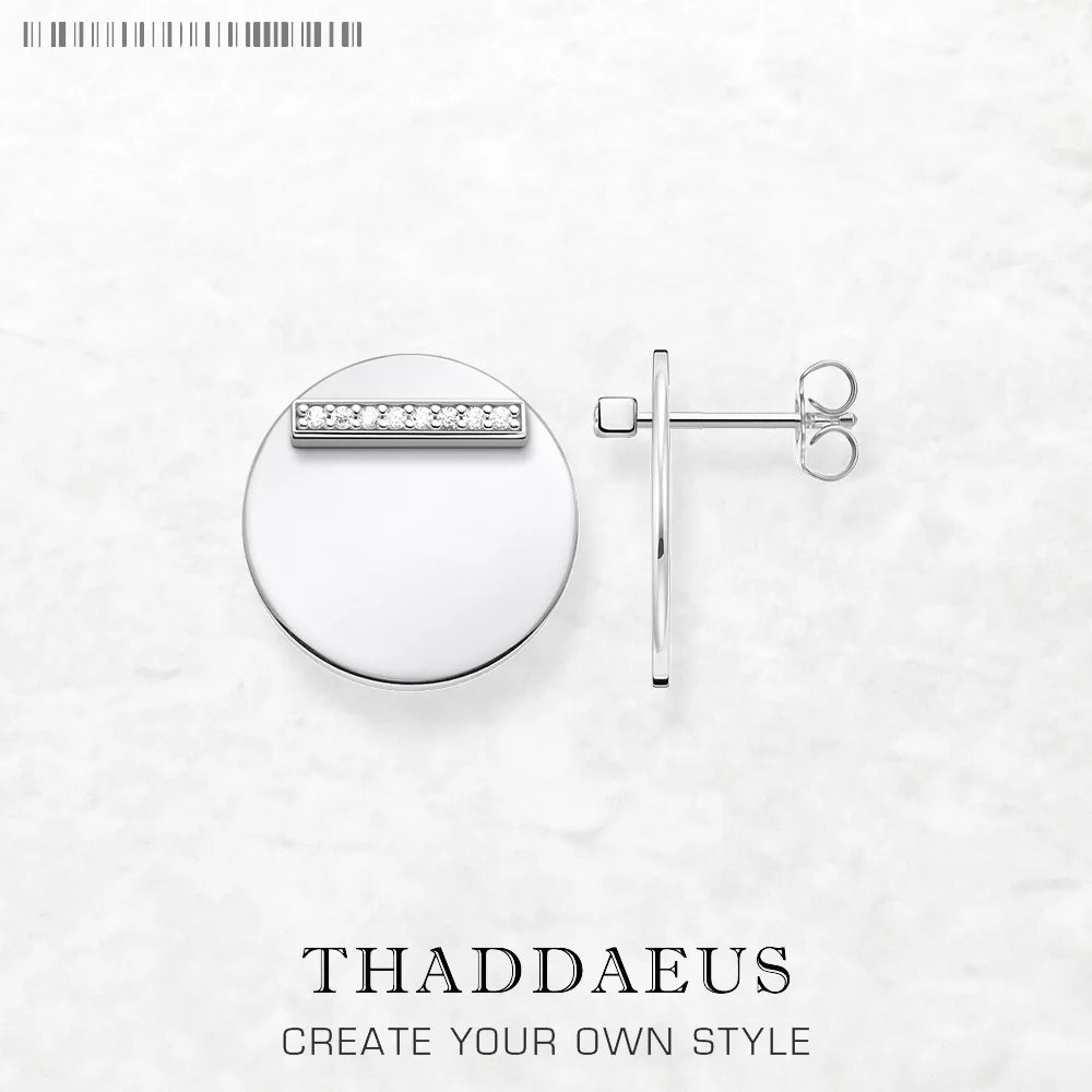 Together Forever Round Disc Necklace & Earring Set 925 Sterling Silver Gift