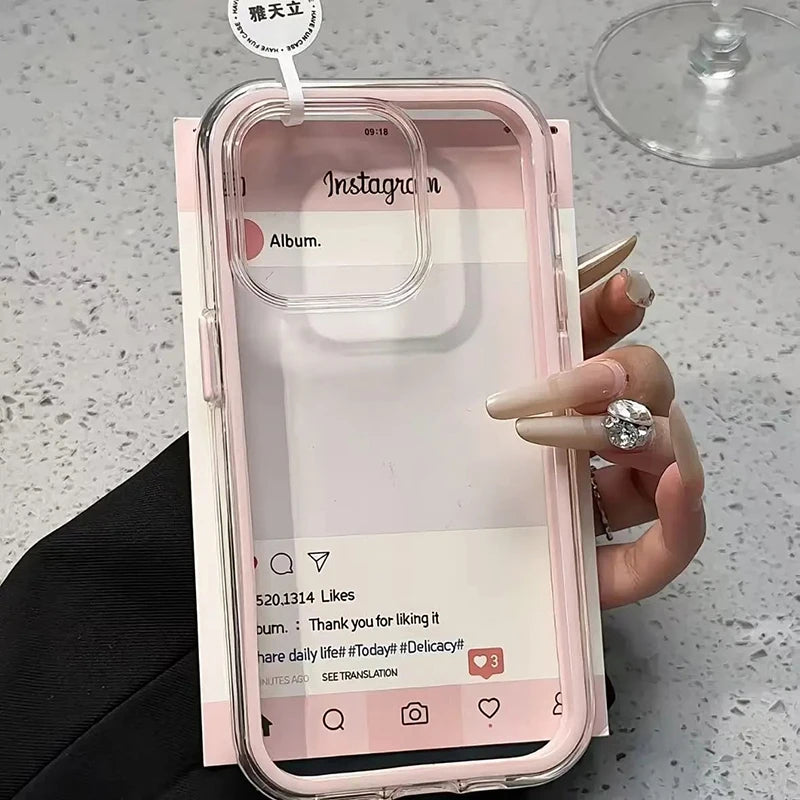 Luxury Clear Colour Frame Case for iPhone 17 16 15 14 13 12 Pro