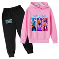 Kids Kpop Demon Hunter Anime Print Hoodie & Sports Pants 2-Piece Casual Set