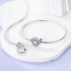 925 Sterling Silver Forever Love Peach Heart Bracelets Star Moon Airplane Earth Bracelets For Women Fit DIY Charms Party Jewelry