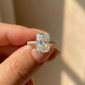 925 Sterling Silver Simple and Elegant Rectangle Cut CZ Ring Luxury Engagement Wedding Bridal Accessory