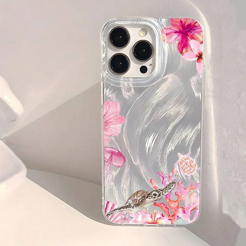 Summer Turtle Case for Xiaomi Redmi Note 14 13 12 11 Pro Plus 14C 13C Glossy