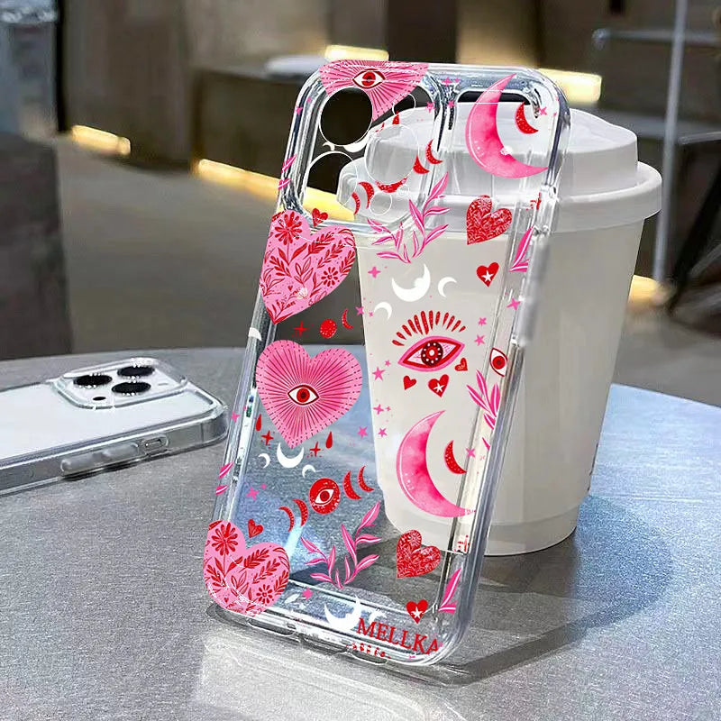 Love Heart Leaves Moon Case for Redmi Note 14 13 12 11 Pro Plus 12S 13C 14C