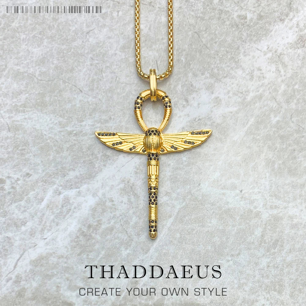 Ankh Cross of Life Scarab Necklace 925 Sterling Silver Fine Jewellery Gift