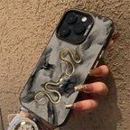 Golden Snake Silver Case for Xiaomi Mi 15 14 13 12 Pro Poco F6 X6