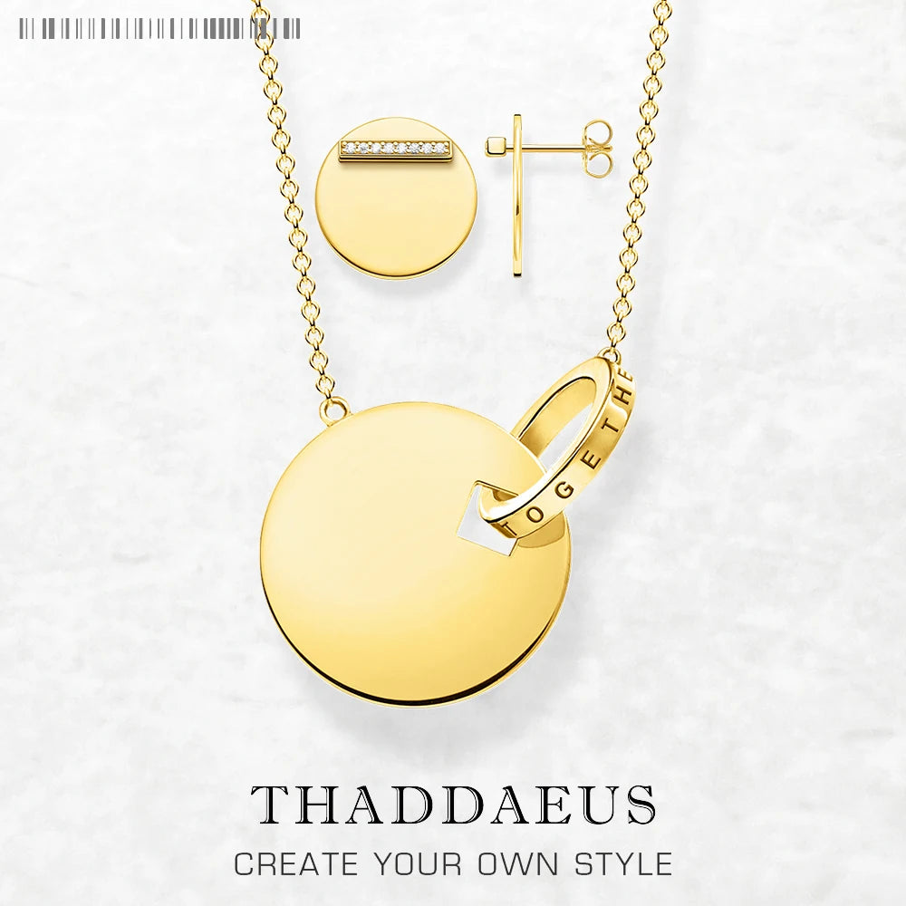 Round Ornament Necklace & Earring Set 925 Sterling Silver Together Forever