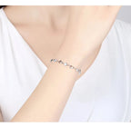 Zircon Heart Shaped Bracelet 925 Sterling Silver Women Valentine's Day Gift