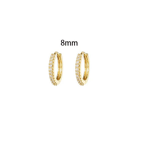 New Stainless Steel Water Drop Hoop Earrings Cubic Zirconia Flowers