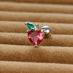 12 Styles Crystal Zircon Mini Fruit Stud Earrings Stainless Steel